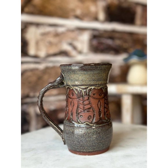 90's Vintage Henna glazed mug/jar - Picture 7 of 10